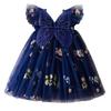 AGQT Baby Girls Tulle Dress Infant Sleeveless Floral Butterfly Tutu Dress Toddler Girls Birthday Party Princess Dresses Casual Flower Embroidery Toddler Dresses Dark Blue Size 6-12 Months view 1
