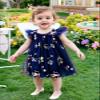 AGQT Baby Girls Tulle Dress Infant Sleeveless Floral Butterfly Tutu Dress Toddler Girls Birthday Party Princess Dresses Casual Flower Embroidery Toddler Dresses Dark Blue Size 6-12 Months view 3