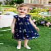 AGQT Baby Girls Tulle Dress Infant Sleeveless Floral Butterfly Tutu Dress Toddler Girls Birthday Party Princess Dresses Casual Flower Embroidery Toddler Dresses Dark Blue Size 6-12 Months view 4