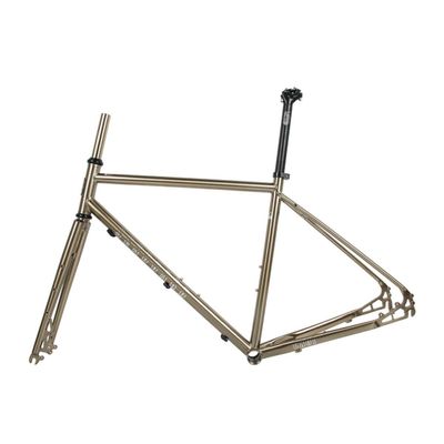 BSFHQS Bike Frame Road Bike Frameset 700C Disc Brake Frame 44cm 47cm 50cm 53cm 56cm Cr-mo Steel Bike Frame Quick Release Frame 100/135mm QR BSA BB68mm(Brushed Silver,56cm)