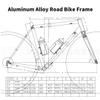BSFHQS 700C Road Bike Frameset C Brake/Rim Brake Frame 47cm 50cm 53cm Aluminum Alloy Bike Frame Quick Release Frame 100/130MM QR Semi-Internal Routing BSA BB68mm(Silver Grey,53cm) view 2