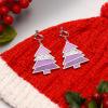 Christmas Tree Shape Clip On Dangle Earrings for Women, Non Pierced, Colorful Cake Heart Star Drop Earring Statement Party Festive Jewelry view 3