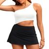 Daci Black and White One Shoulder Swim Dress Women - Cutout Bathing Suit Dress 2025 Skirted Swimsuits L view 1