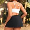 Daci Black and White One Shoulder Swim Dress Women - Cutout Bathing Suit Dress 2025 Skirted Swimsuits L view 3