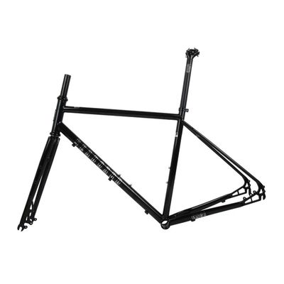 BSFHQS Bike Frame Road Bike Frameset 700C Disc Brake Frame 44cm 47cm 50cm 53cm 56cm Cr-mo Steel Bike Frame Quick Release Frame 100/135mm QR BSA BB68mm(Gloss Black,56cm)