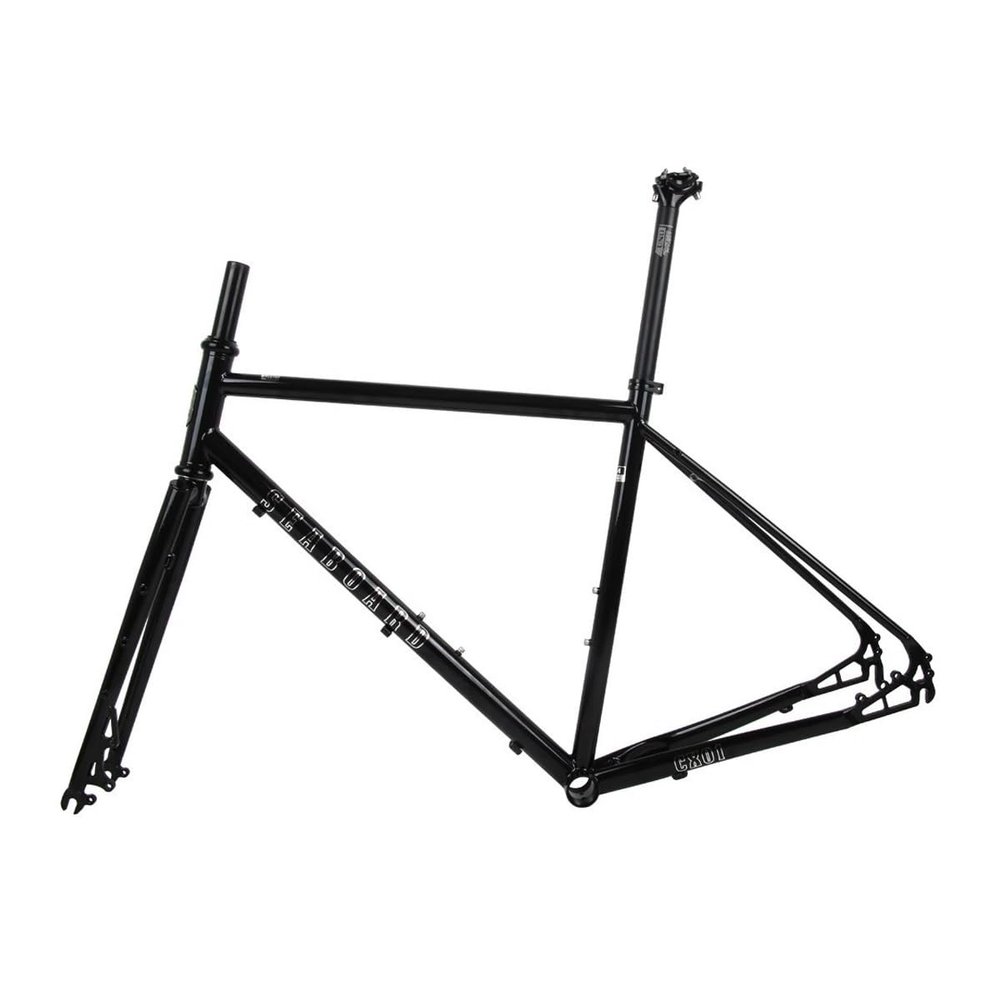 BSFHQS Bike Frame Road Bike Frameset 700C Disc Brake Frame 44cm 47cm 50cm 53cm 56cm Cr-mo Steel Bike Frame Quick Release Frame 100/135mm QR BSA BB68mm(Gloss Black,56cm)
