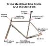 BSFHQS Bike Frame Road Bike Frameset 700C Disc Brake Frame 44cm 47cm 50cm 53cm 56cm Cr-mo Steel Bike Frame Quick Release Frame 100/135mm QR BSA BB68mm(Gloss Black,56cm) view 3
