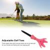 Enlybee 10Pcs Plastic Golf Tees, Adjustable Height and Inclination, 6 Prong Heads for Stability, Wear Resistance, Ideal Gift for Golfers, On Course Golf Accessories (Pink) view 3