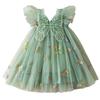 AGQT Baby Girls Tulle Dress Sleeveless Floral Butterfly Tutu Dress Toddler Girls Birthday Party Princess Dresses Casual Flower Embroidery Toddler Dresses Green Size 18-24 Months view 1