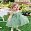 AGQT Baby Girls Tulle Dress Sleeveless Floral Butterfly Tutu Dress Toddler Girls Birthday Party Princess Dresses Casual Flower Embroidery Toddler Dresses Green Size 18-24 Months view 2