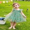 AGQT Baby Girls Tulle Dress Sleeveless Floral Butterfly Tutu Dress Toddler Girls Birthday Party Princess Dresses Casual Flower Embroidery Toddler Dresses Green Size 18-24 Months view 4