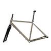 BSFHQS Gravel Bikes Framest Road Bike Frame 700C Thru Axle Frame 100/142mm Disc Brake Frame 44cm 47cm 50cm 53cm 56cm Cr-mo Steel Bike Frame Shifter Internal Routing BSA BB68mm(Brushed Silver,50cm) view 1