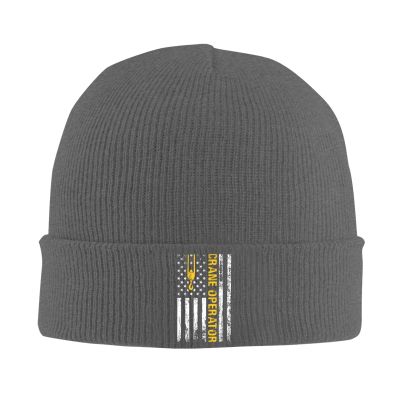 American Crane Operator Beanie for Men Women Knit Cuffed Beanies Warm Winter Hat Skull Cap Deep Heather