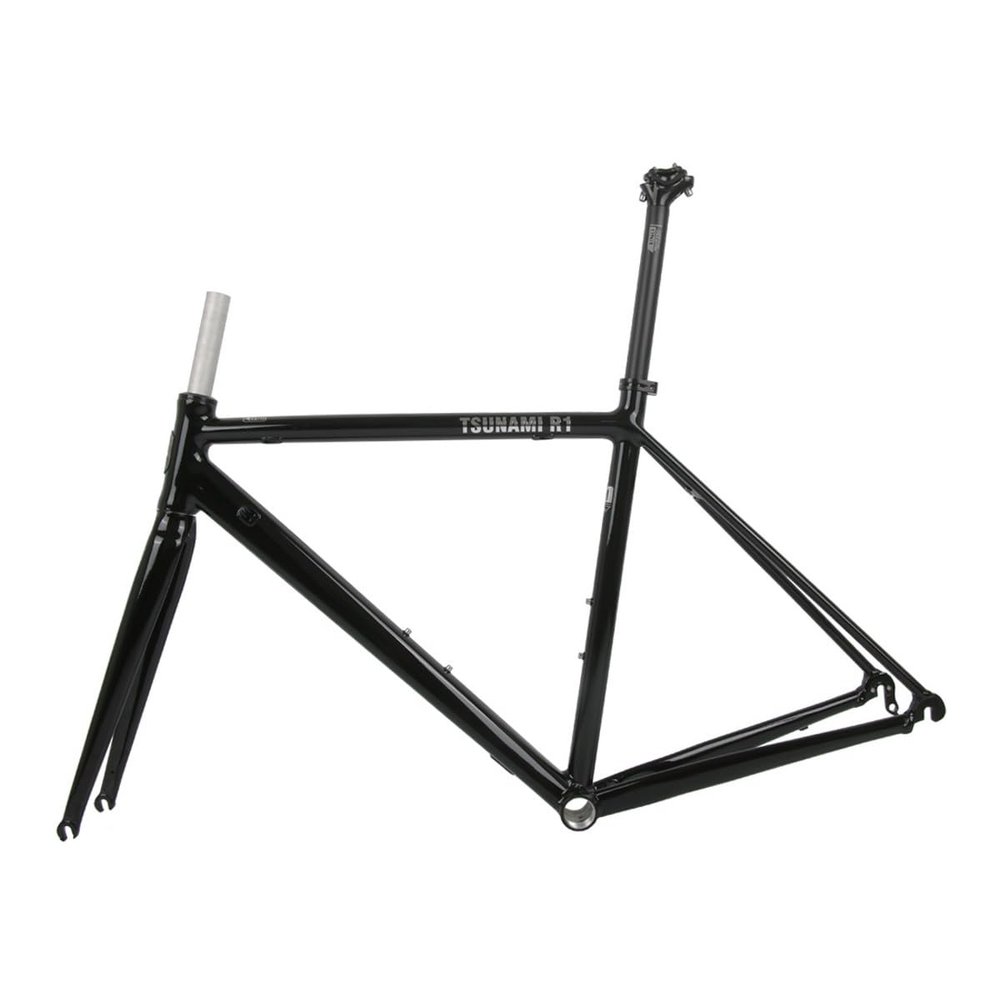 BSFHQS Bike Frameset 700C Road Bike Frame Quick Release Frame 100/130MM Aluminum Alloy Bike Frame 47cm 50cm 53cm C Brake/Rim Brake Frame Semi-Internal Routing(Gloss Black,50cm)
