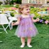 AGQT Baby Girls Tulle Dress Sleeveless Floral Butterfly Tutu Dress Toddler Girls Birthday Party Princess Dresses Casual Flower Embroidery Toddler Dresses Purple Size 18-24 Months view 2