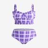 ROSE GAL Plus Size Ruffles Flounce Padded Plaid Three Piece Skirt Tankini Swimsuit(Purple/5X) view 2