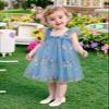 AGQT Baby Girls Tulle Dress Sleeveless Floral Butterfly Tutu Dress Toddler Girls Birthday Party Princess Dresses Casual Flower Embroidery Toddler Dresses Blue Size 12-18 Months view 2