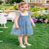 AGQT Baby Girls Tulle Dress Sleeveless Floral Butterfly Tutu Dress Toddler Girls Birthday Party Princess Dresses Casual Flower Embroidery Toddler Dresses Blue Size 12-18 Months view 3