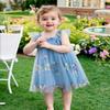 AGQT Baby Girls Tulle Dress Sleeveless Floral Butterfly Tutu Dress Toddler Girls Birthday Party Princess Dresses Casual Flower Embroidery Toddler Dresses Blue Size 12-18 Months view 4