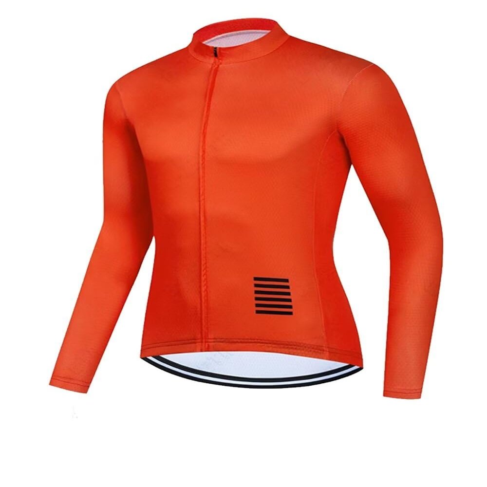 Men's Cycling Jerseys Breathable Long Sleeves Cycling Clothing Quick-Dry Mountain Bike Shirt with Pockets