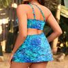 Daci Green Leaves One Shoulder Swim Dress Women - Cutout Bathing Suit Dress 2025 Skirted Swimsuits XL view 3