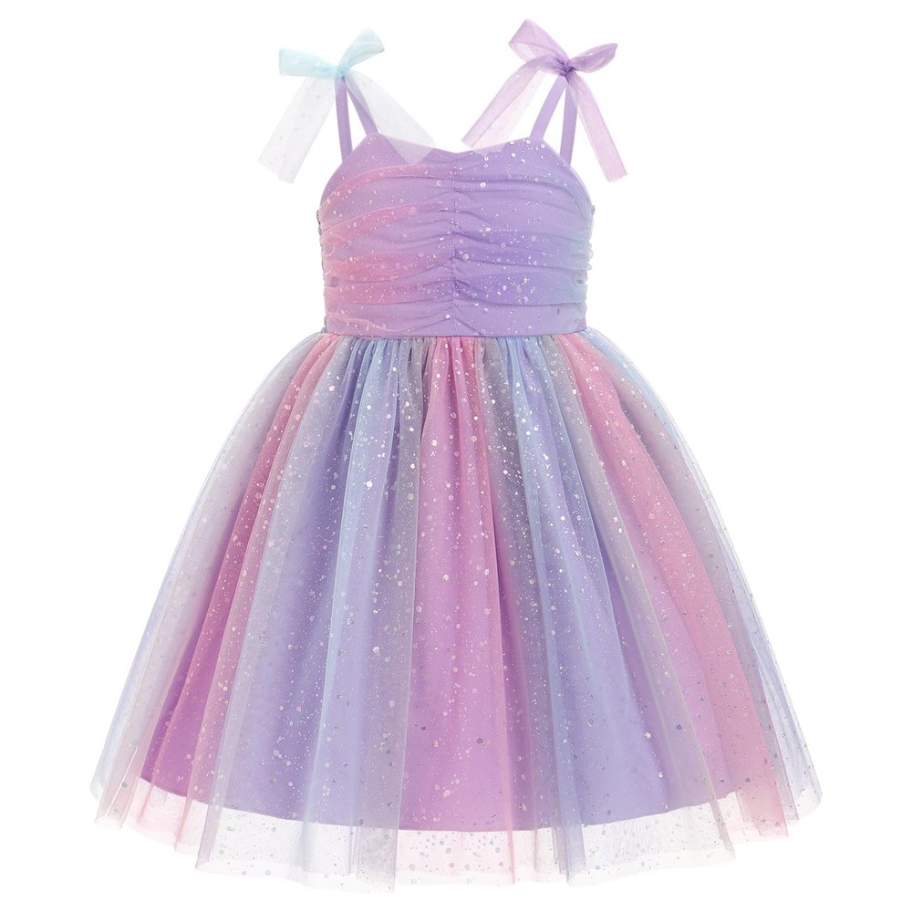 Baby Girl Birthday Dress Sleeveless Backless Princess Tutu Dress Toddler Cake Smash Party Photo Shoot Tulle Dresses Purple Color 12-18 Months