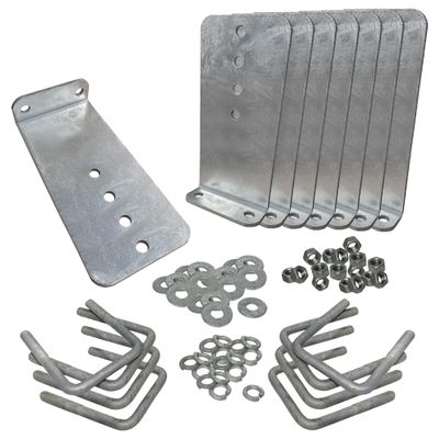 A.A 8 Pack 12" Galvanized L-Type Bunk Bracket Kit for Boat Trailer, fits 3x3 Cross Members, Heavy Duty (8 Pack)