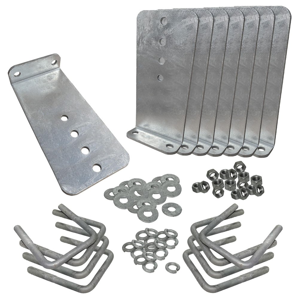 A.A 8 Pack 12" Galvanized L-Type Bunk Bracket Kit for Boat Trailer, fits 3x3 Cross Members, Heavy Duty (8 Pack)