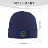 Silk Style Flag of Nebraska Beanie for Men Women Knit Cuffed Beanies Warm Winter Hat Skull Cap Navy Blue view 2