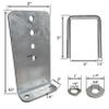 A.A 4 Pack 10" Galvanized L-Type Bunk Bracket Kit for Boat Trailer, fits 3x3 Cross Members, Heavy Duty (4 Pack) view 2