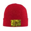 Silk Style Flag of New Mexico Beanie for Men Women Knit Cuffed Beanies Warm Winter Hat Skull Cap Red view 1