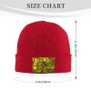 Silk Style Flag of New Mexico Beanie for Men Women Knit Cuffed Beanies Warm Winter Hat Skull Cap Red view 2