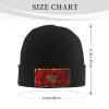 Silk Style Flag of Montenegro Beanie for Men Women Knit Cuffed Beanies Warm Winter Hat Skull Cap Black view 2