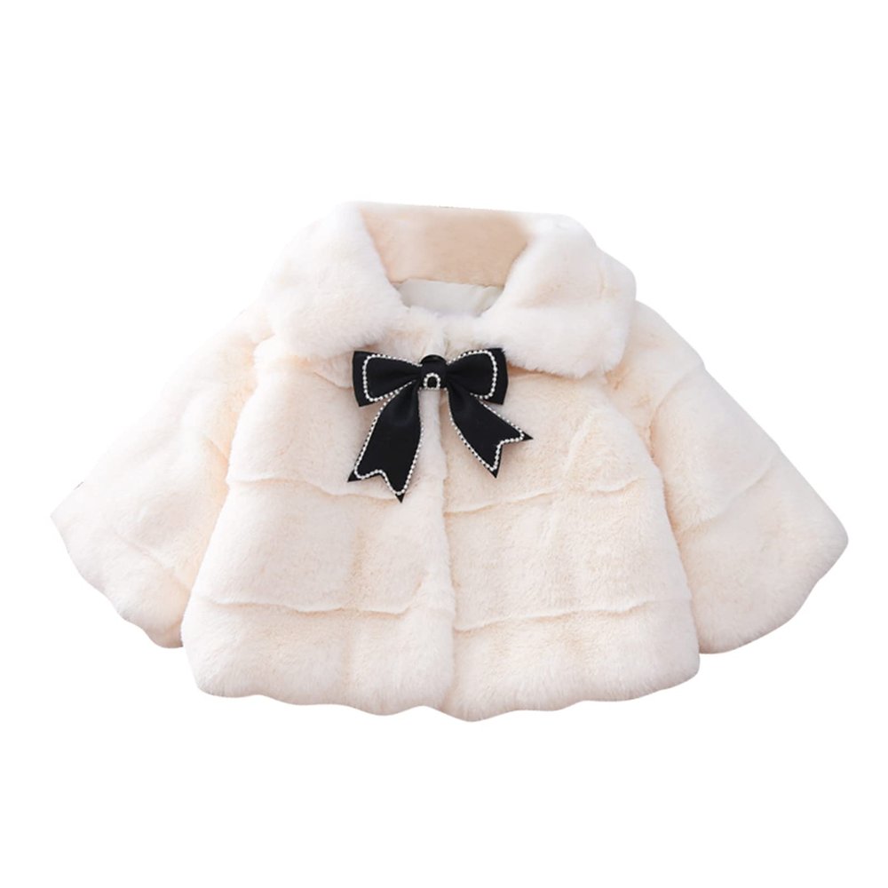 JEUROT Toddler Girl Clothes Winter Faux Fur Coat Hooded Cloak Toddler Baby Girls Fuzzy Cape Coats Toddler Baby Girl Coats Princess Capelet Wrap Winter Warm Outdoor Shawl Poncho White