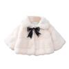 JEUROT Toddler Girl Clothes Winter Faux Fur Coat Hooded Cloak Toddler Baby Girls Fuzzy Cape Coats Toddler Baby Girl Coats Princess Capelet Wrap Winter Warm Outdoor Shawl Poncho White view 1