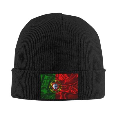 Silk Style Flag of Portugal Beanie for Men Women Knit Cuffed Beanies Warm Winter Hat Skull Cap Black
