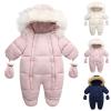 Baby Boys Snowsuit Infant Girls Snow Suits Winter Romper Coat Jackets Toddler Jumpsuits Outerwear Clothes Essentials (Beige, 18-24 Months) view 2