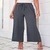Dokotoo Wide Leg Pants Girls Palazzo Pants Drawstring 2025 Beach Casual Trending Trousers Elastic Waist Clothing Cute Wide Leg Lounge Trousers Travel Outfits with Pockets,Dark Grey Large view 2