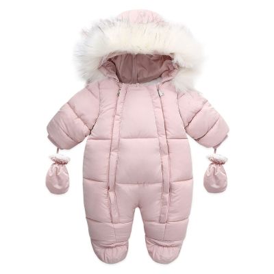 Baby Boys Snowsuit Infant Girls Snow Suits Winter Romper Coat Jackets Toddler Jumpsuits Outerwear Clothes Essentials (Pink, 6-12 Months)