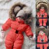 Newborn Baby Winter Snowsuit Warm Hooded Thick Coat Jacket Romper Infant Jumpsuit Outerwear Clothes for Boy Girl (Orange, 12-18 Months) view 2