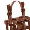 Bike Beer Bottle Carrier Drink Carrier 6 Cups Bike Cup Holder Leather Beer Bottle Holder for Hiking Outdoor Activities Travel, Brown view 2