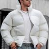 Sdeycui Men's Winter Thicken Puffer Jacket Warm Down Coats Cotton Padded Stand Collar Outdoor Waterproof Bubble Coat view 3