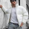 Sdeycui Men's Winter Thicken Puffer Jacket Warm Down Coats Cotton Padded Stand Collar Outdoor Waterproof Bubble Coat view 4