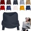 2025 New Scarf with Sleeves for Women,Upgrade Sweater Scarf with Sleeves, Multifunctional Cozy Crochet Wrap (Dark grey) view 1