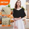 2025 New Scarf with Sleeves for Women,Upgrade Sweater Scarf with Sleeves, Multifunctional Cozy Crochet Wrap (Dark grey) view 2