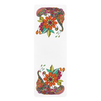 Boho Eco Boutique Rubber Peacock Expressive Yoga Mat Vibrant Colors Eco-Friendly
