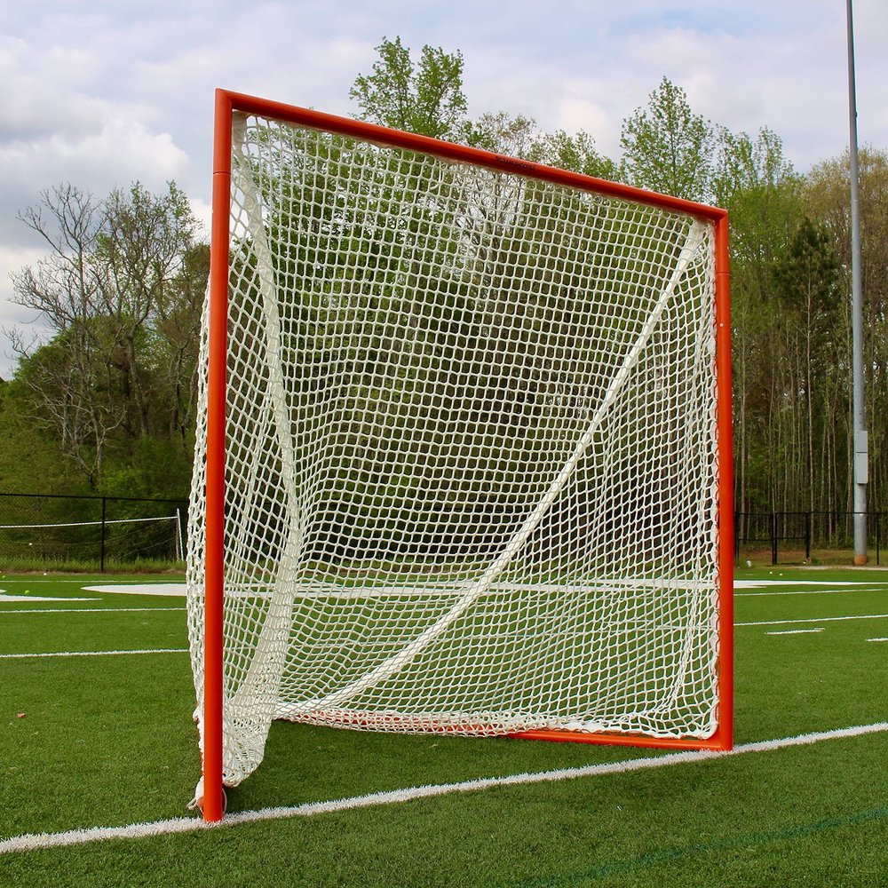 CRANKSHOOTER High School Lacrosse Goal, 6x6x7', 6mm White or Black Net Included (White)