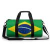 Brazil Flag Large Gym Duffel Bag with Wet Pocket for Men Women Travel Workout
