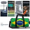 Brazil Flag Large Gym Duffel Bag with Wet Pocket for Men Women Travel Workout view 3