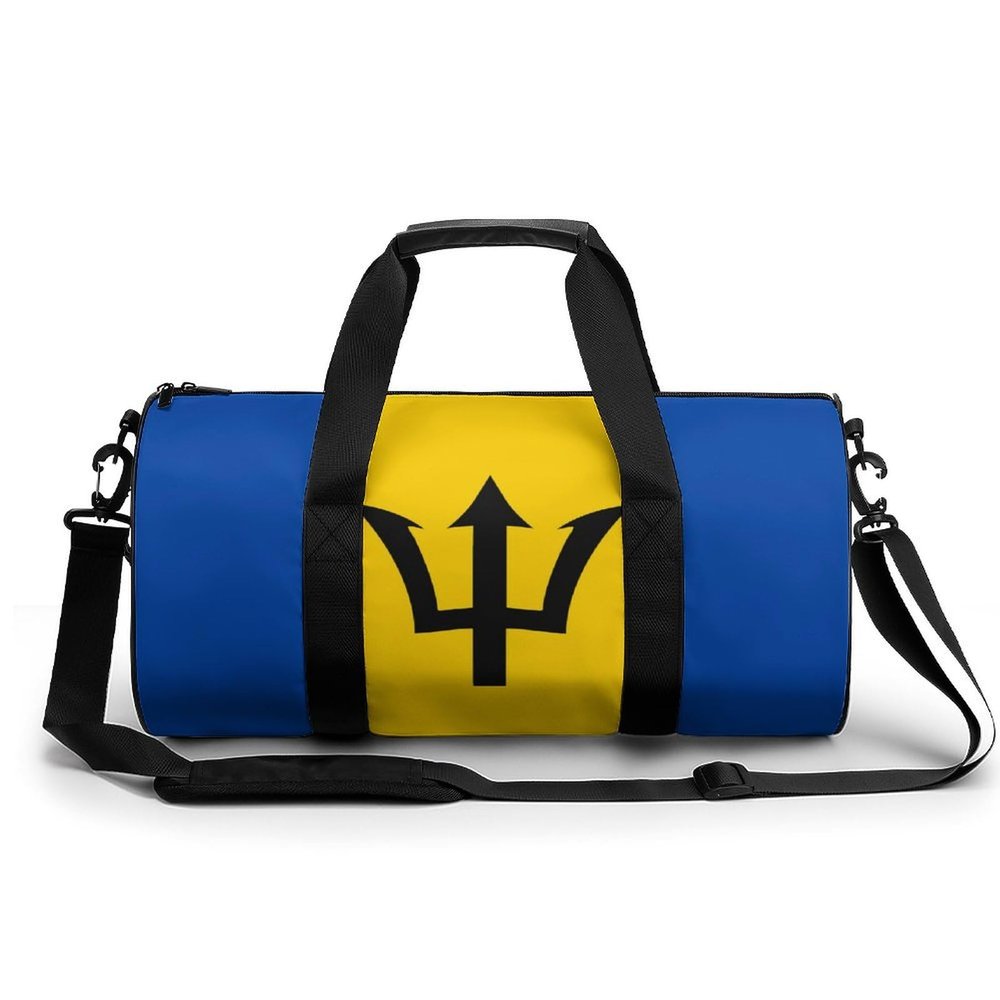 Barbados Flag Travel Gym Duffel Bag for Women Men Dry Wet Separation Carry On Weekender